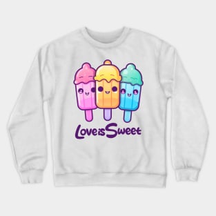 Kawaii Popsicles Love is Sweet Crewneck Sweatshirt